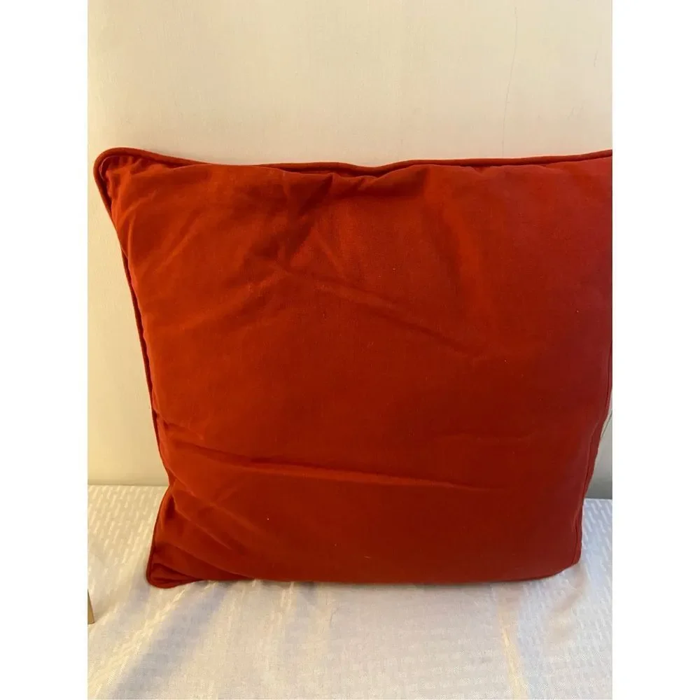 Pottery Barn Red Fiesta Flower‎ pillow 18x17”